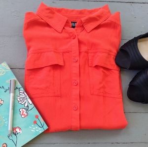 Salmon button down women's shirt